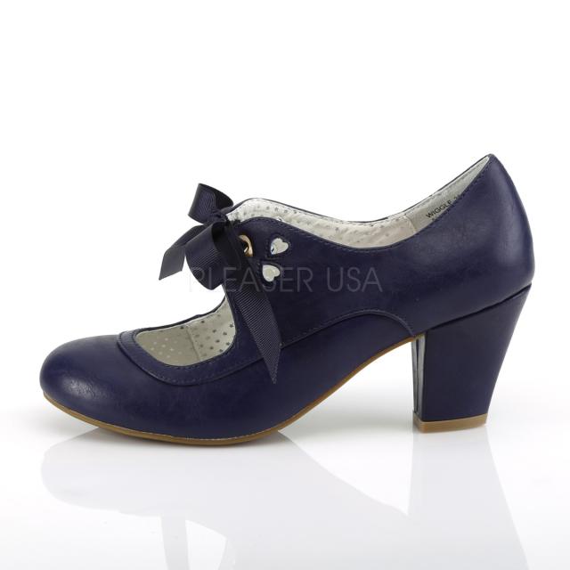 PIN UP COUTURE(Pleaser プリーザー) WIGGLE-32 リボンパンプス ネイビーブルー◆取り寄せ_2