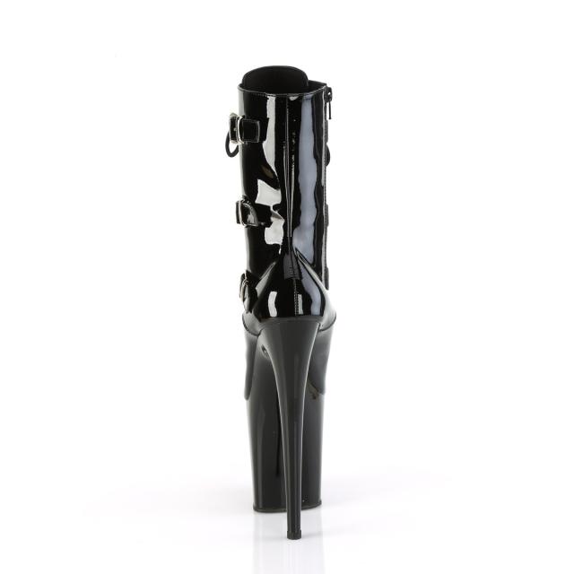 Pleaser(プリーザー) FLAMINGO-1043 フラミンゴ マルチバックルアンクルブーツ 20cmヒール エナメル黒◆取り寄せ_3