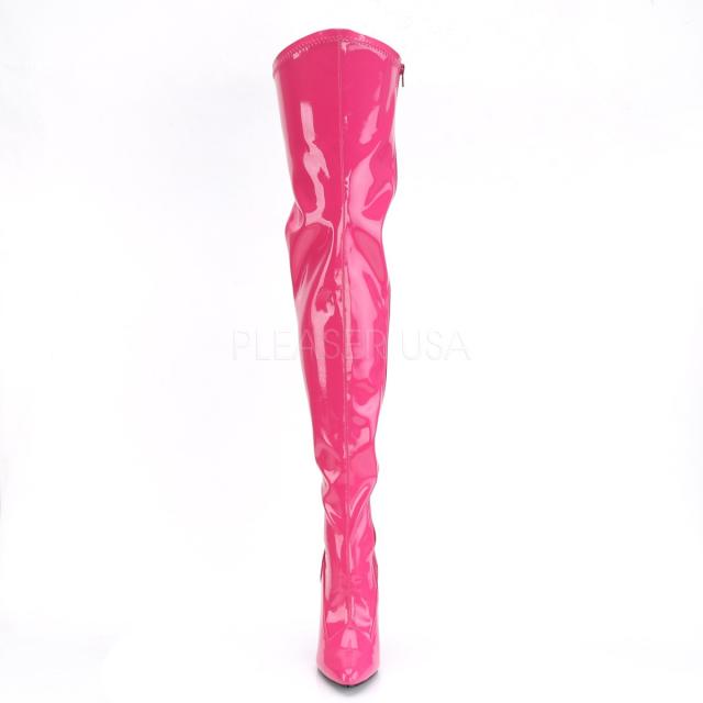 Pleaser(プリーザー) SEDUCE-3000 サイハイブーツ ピンヒール コスプレ 衣装 サイドジップ ホットピンク 約12.5cmヒール◆取り寄せ_1