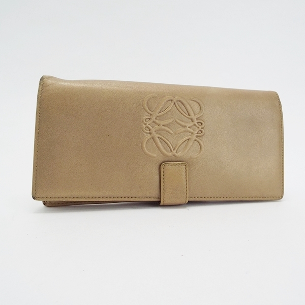 ロエベ 二つ折り長財布 アナグラム レザー ベージュ 中古 Bランク Loewe レディース メンズ 男女兼用 2つ折り 保存袋付き 軽量 薄型の通販はau Pay マーケット ブランドールミルキー