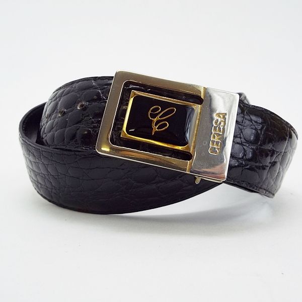 セレサ レザーベルト ゴールド金具 ブラック 全長96センチ ウエスト74センチ 87 5センチ 5段階調整 中古 Abランク Ceresa メンズ の通販はau Pay マーケット ブランドールミルキー