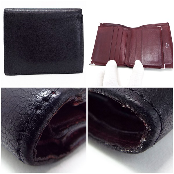 カルティエ カボション 二つ折り財布 札入れ カード入れ レザー ブラック 中古 Bランク Cartier ブランド メンズ 男性用 紳士 の通販はau Pay マーケット ブランドールミルキー