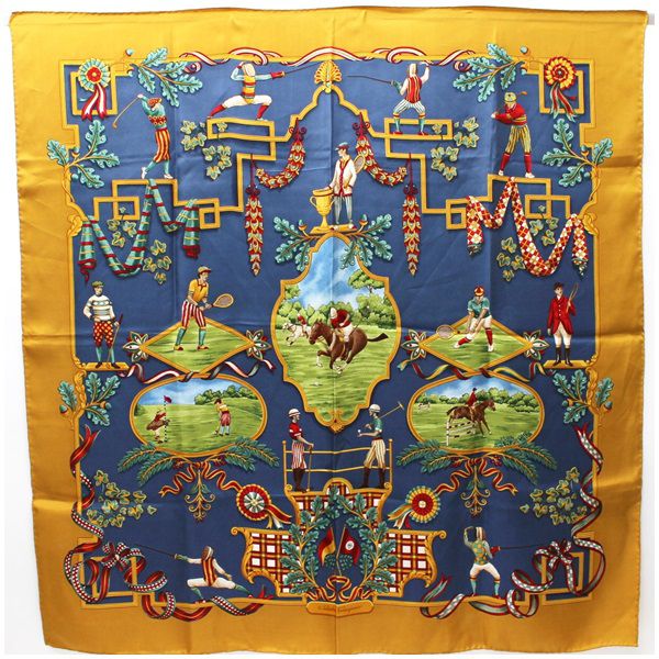 HERMES エルメス キーホルダー ラムスキン ブルー系 【中古】 レディース