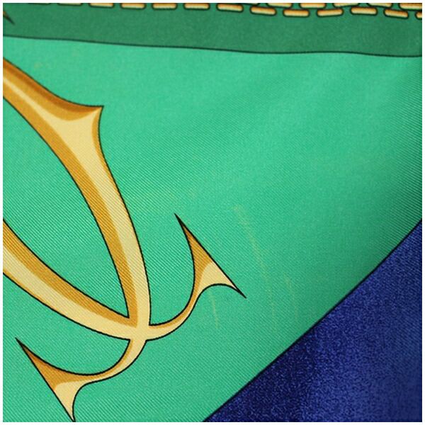 カルティエ マストドゥカルティエ スカーフ ブルー×グリーン 中古 AB