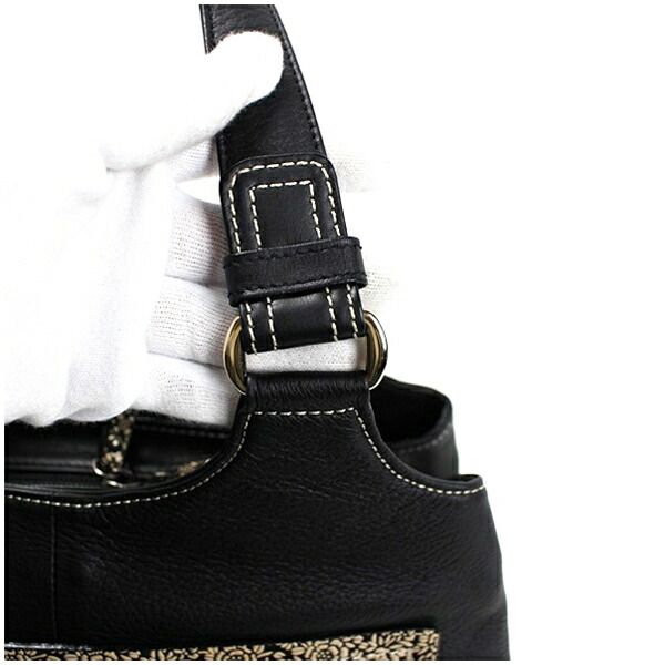 古都印殿 トートバッグ ハンドバッグ ブラック 中古 Aランク こといん  