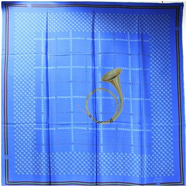 グッチ シルク スカーフ ブルー 楽器柄 中古 Aランク GUCCI | レディース 女性