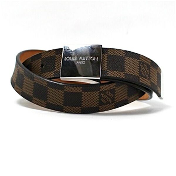 ルイ ヴィトン ダミエ サンチュール キャレ ベルト シルバー金具 M6803W 全長106センチ
