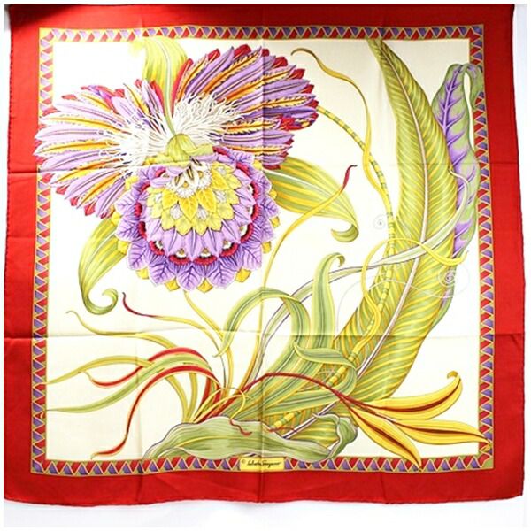 お値下げしました】花柄シルクスカーフ HERMÈS 花柄 シルクスカーフ