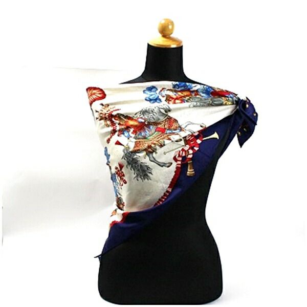 エルメス シルク スカーフ カレ90 LES FERES DU ROI SOLEIL (太陽王の