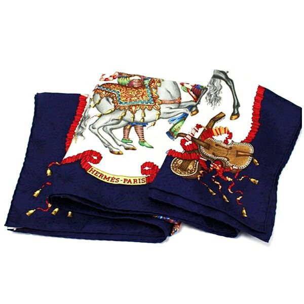 エルメス シルク スカーフ カレ90 LES FERES DU ROI SOLEIL (太陽王の