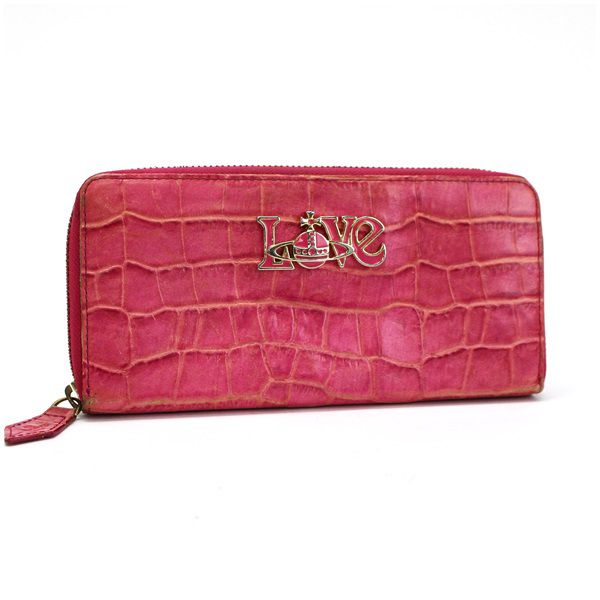 ヴィヴィアンウエストウッド ラウンドファスナー長財布 レザー ピンク 中古 Bランク Vivienne Westwood 女性用 レディース Loveの通販はau Pay マーケット ブランドールミルキー