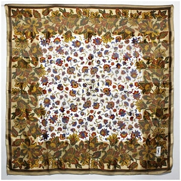 イヴサンローラン 大判スカーフ ベージュ マルチカラー 中古 ABランク YVES SAINT LAURENT |