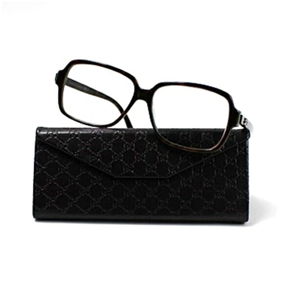 ★ グッチ 眼鏡フレーム シェリーライン GG3583 57ロ14 ブラウンマーブル 中古 ABランク GUCCI｜レディース