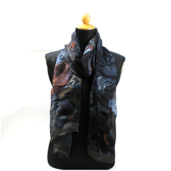 グッチ シルク 大判ストール 長方形 グレー ブラック 中古 Aランク GUCCI | レディース女性