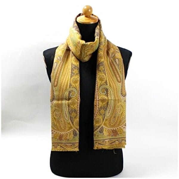 エトロ ウール シルク 大判ストール 長方形 マスタード 中古 Aランク ETRO | レディース 女性