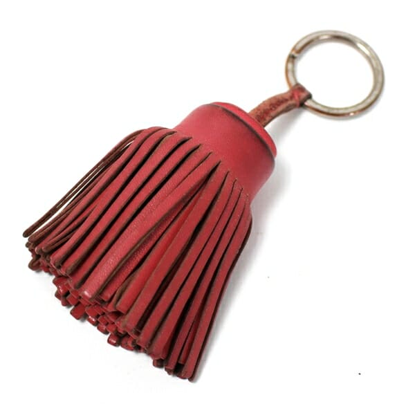 エルメス キーリング バッグチャーム カルメン レザー ピンク 中古 B