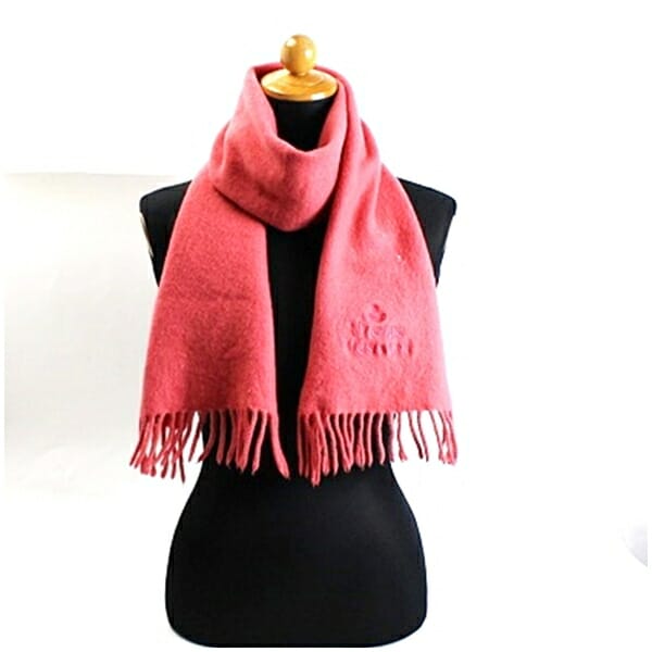 ヴィヴィアンウエストウッド ウール マフラー サーモンピンク オーブ 148 24cm 中古 Aランク Vivienne