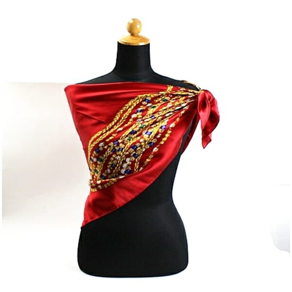 シャネル シルク スカーフ レッド 宝石柄 中古 ABランク CHANEL レディース 女性 シャネル シルク スカーフ レッド 宝石柄 中古 ABランク CHANEL