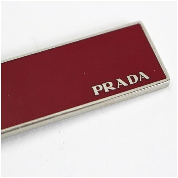 プラダ キーホルダー キーリング 1AP021 レッド シルバー 中古 ABランク PRADA レディース 女性 小物_2