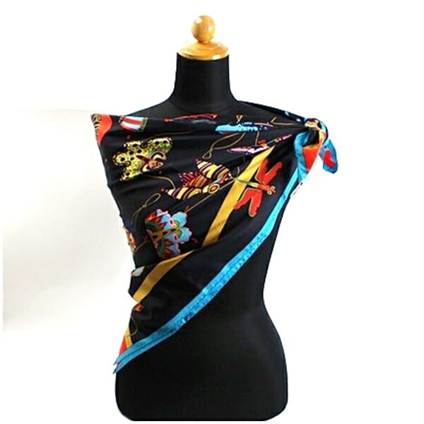 エルメス スカーフ カレ90 SOIES VOLANTES 大空に舞うシルク 中古 A  