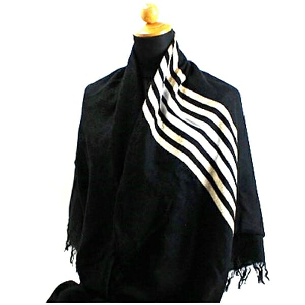 グッチ コットン シルク 大判ストール ブラック GG柄 中古 Aランク  