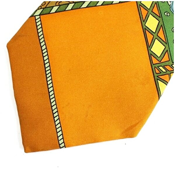 エルメス シルク ネクタイ スカーフ柄 中古 ABランク HERMES メンズ