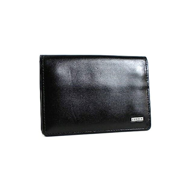 ポーター 二つ折り 名刺入れ カードケース レザー ブラック 中古 ABランク PORTER メンズ 男性 ブランド