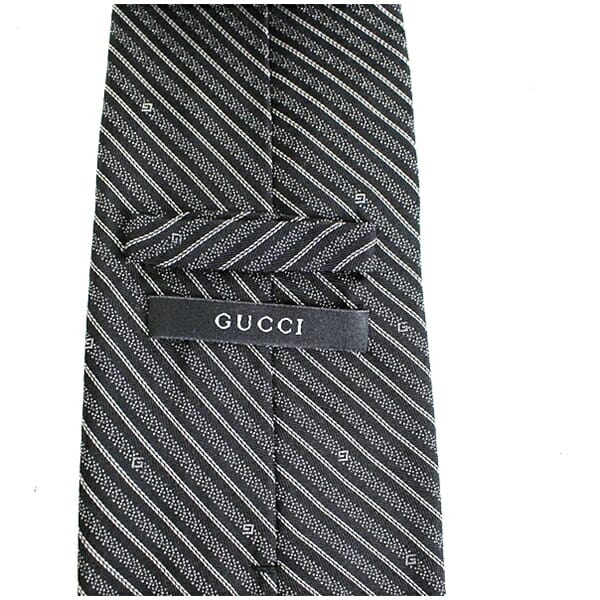 グッチ 未使用 シルク ネクタイ ストライプ 中古 Aランク GUCCI メンズ