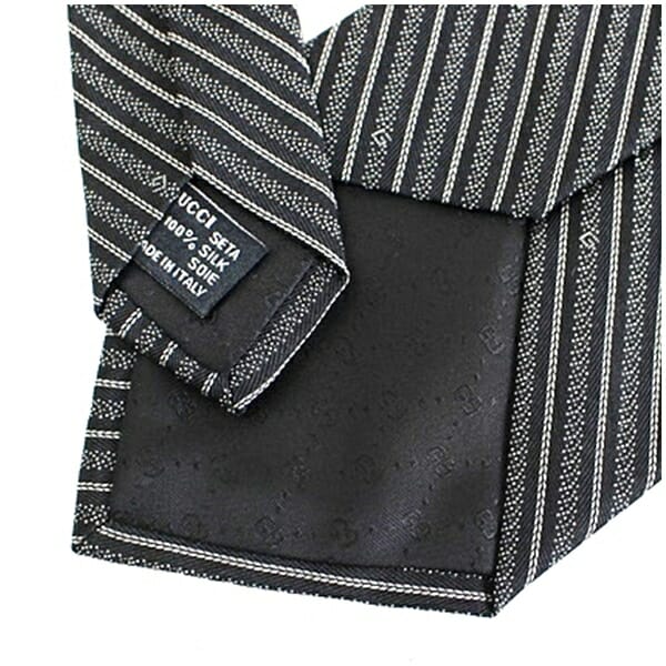 グッチ 未使用 シルク ネクタイ ストライプ 中古 Aランク GUCCI メンズ