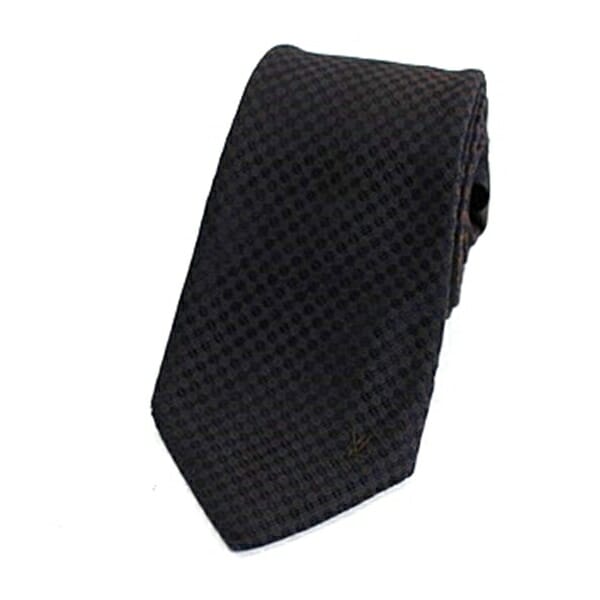 ルイヴィトン シルク ネクタイ ダミエ 中古 ABランク 非売品 スタッフユニフォーム LOUIS VUITTON メンズ