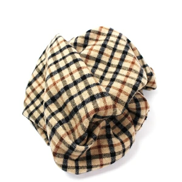 ダックス ウール 大判マフラー ひざ掛け ベージュ チェック 68 130cm