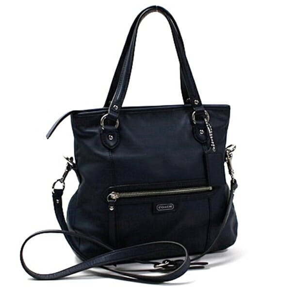 コーチ 2WAY トートバッグ 肩掛け 斜め掛け F23091 レザー ネイビー 中古 ABランク COACH 女性用