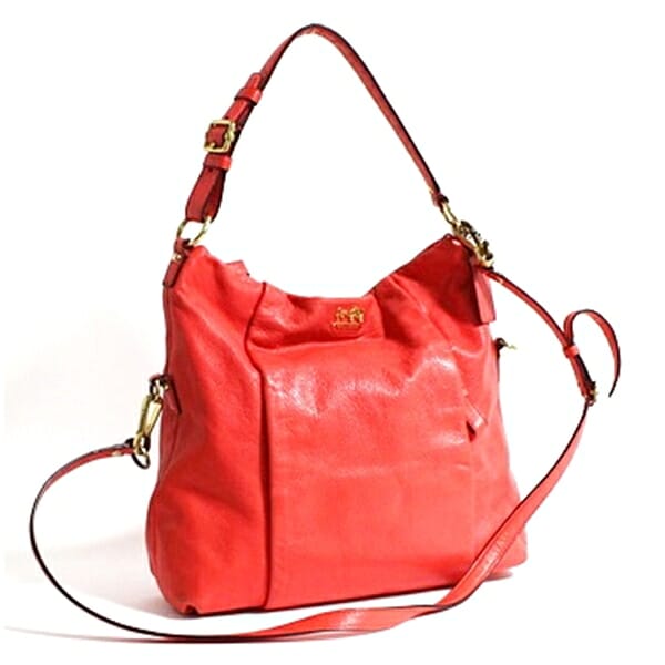 コーチ 2WAY ショルダーバッグ トートバッグ 斜め掛け 肩掛け レザー オレンジ 21762 中古 Bランク COACH