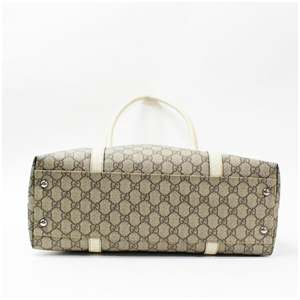 グッチ GGスプリーム トートバッグ 肩掛け 114595 PVC レザー ベージュ