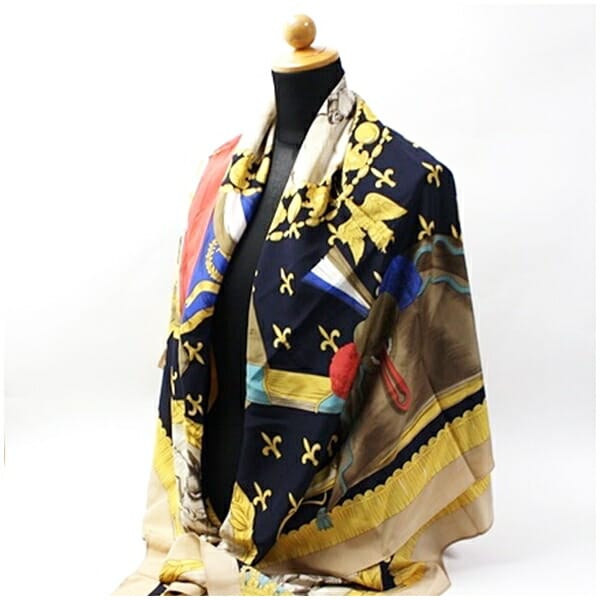 ブルーシエル シルク 大判スカーフ ベージュ マルチカラー 中古 Aランク blue ciel レディース 女性 ブルーシエル シルク 大判スカーフ ベージュ マルチカラー 中古 A