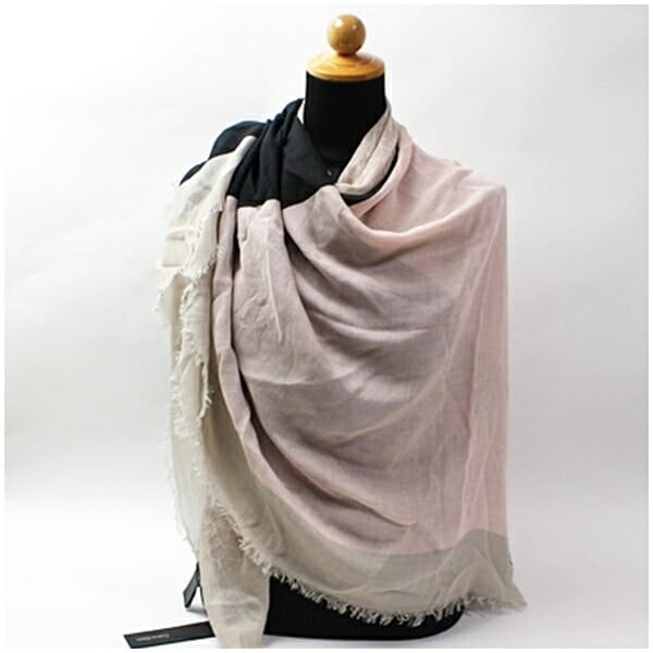 カルバンクライン 未使用 レーヨン 大判ストール ベージュ ピンク ブラック ロゴ ドット 中古 Sランク 