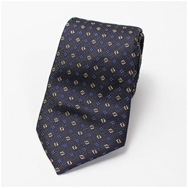 フェンディ シルク ネクタイ ロゴ 中古 Aランク FENDI メンズ ビジネス