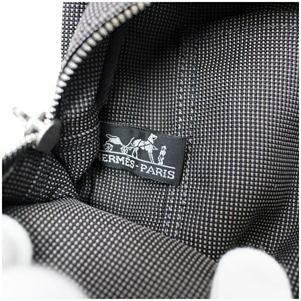 エルメス エールライン MM キャンバス トートバッグ グレー 中古 AB