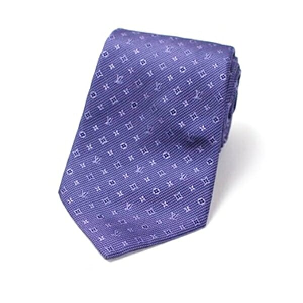 ルイヴィトン シルク ネクタイ モノグラム ストライプ 中古 Aランク