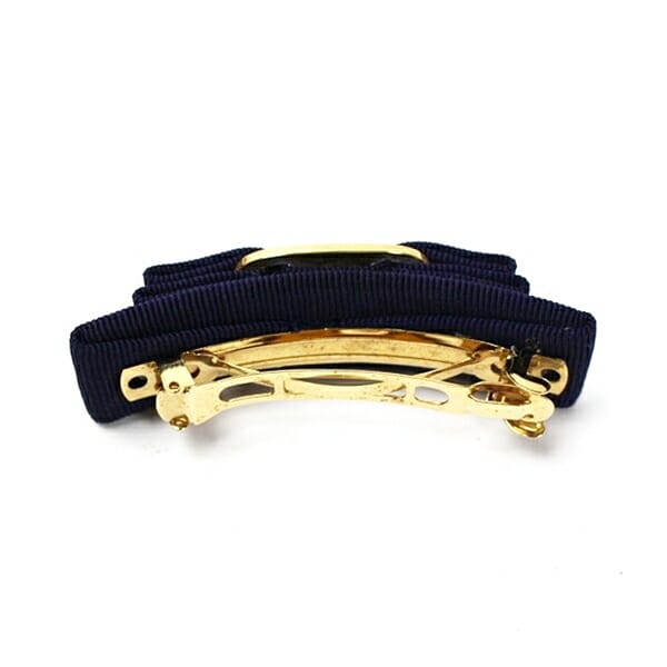 サルバトーレフェラガモ ヴァラリボン バレッタ ネイビー ゴールド 中古 ABランク Salvatore Ferragamo_2