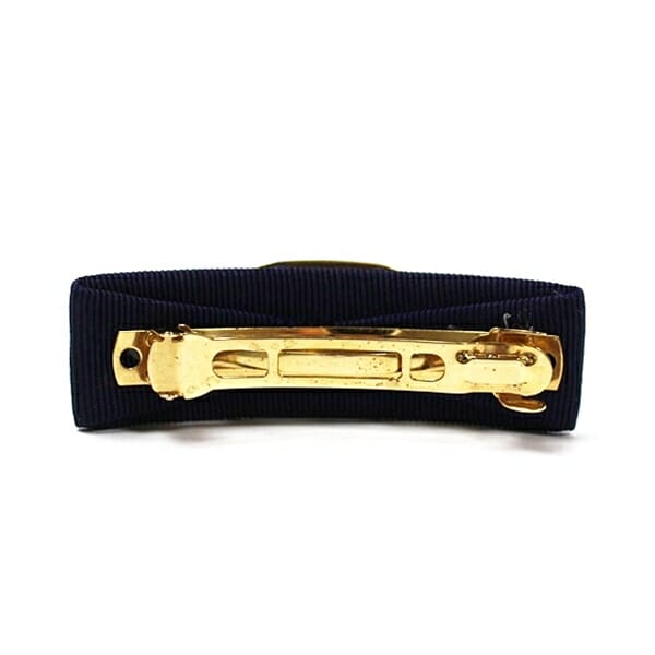 サルバトーレフェラガモ ヴァラリボン バレッタ ネイビー ゴールド 中古 ABランク Salvatore Ferragamo_3