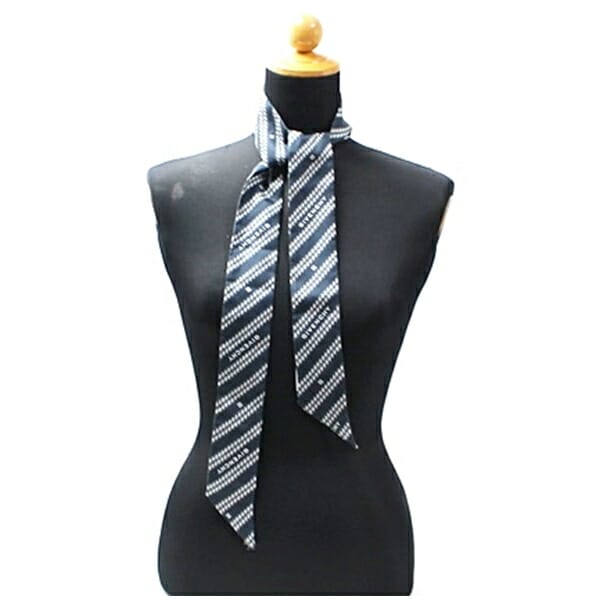 ジバンシィ シルク スカーフ ポニーテールスカーフ ネイビー ホワイト ロゴ 中古 Aランク GIVENCHY レディース