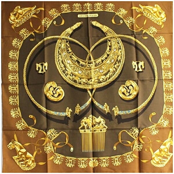 エルメス スカーフ エルメス スカーフ 黄金の騎士 カレ90 LES