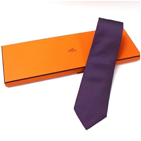 エルメス シルク ネクタイ 中古 Aランク HERMES 659094T 8cm メンズ ビジネス 箱付き
