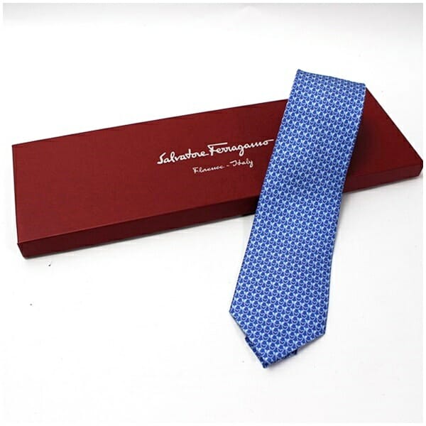 サルバトーレフェラガモ 未使用 シルク ネクタイ 中古 Sランク Salvatore Ferragamo メンズ ビジネス