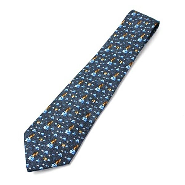 エルメス シルク ネクタイ 動物柄 中古 Aランク HERMES メンズ ビジネス_5