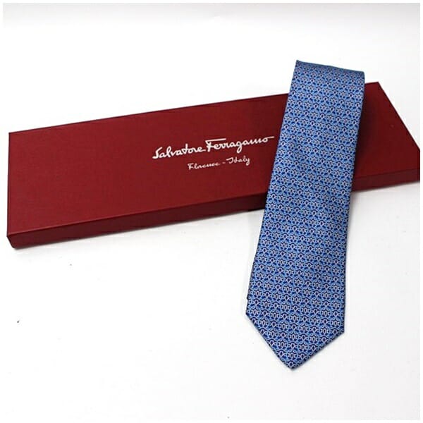 サルバトーレフェラガモ シルク ネクタイ ガンチーニ柄 中古 Aランク Salvatore Ferragamo メンズ