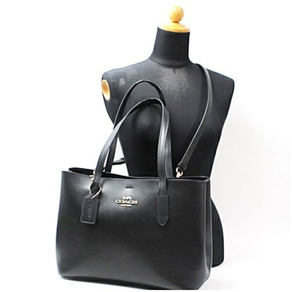 コーチ 2WAY トートバッグ 肩掛け 斜め掛け レザー ブラック 中古 ABランク COACH 女性 レディース A4可_3