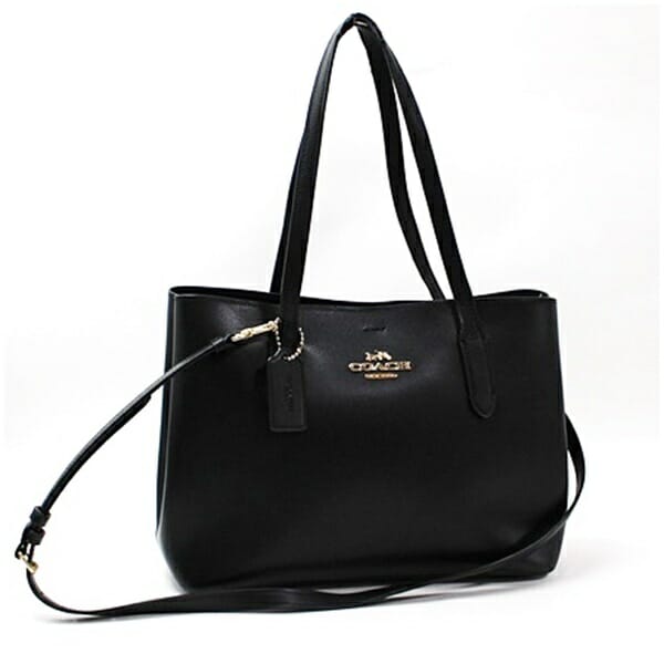 コーチ 2WAY トートバッグ 肩掛け 斜め掛け レザー ブラック 中古 ABランク COACH 女性 レディース A4可