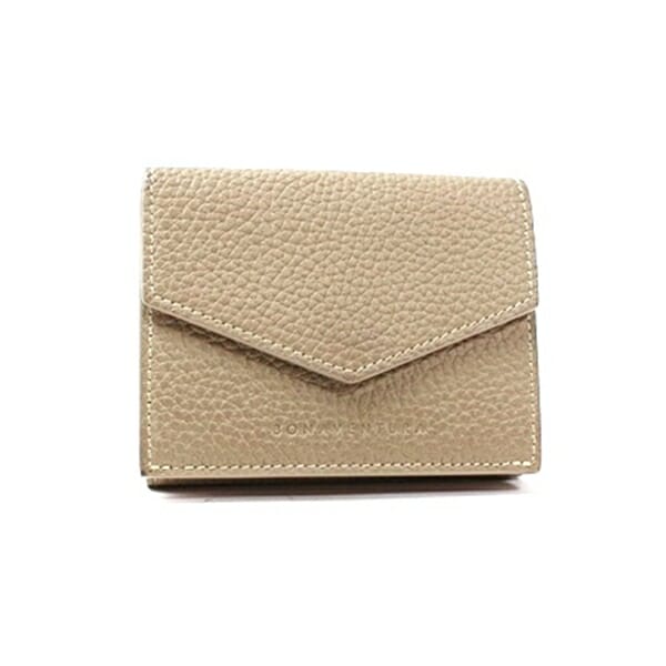 ボナベンチュラ 三つ折り財布 スモールウォレット レザー ベージュ 中古 ABランク BONAVENTURA 女性